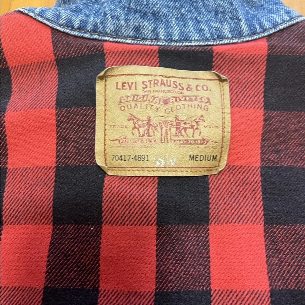 Vintage Levi’s 70417 Type III Trucker Jacket Buffalo Plaid Liner USA Medium - Picture 14 of 15